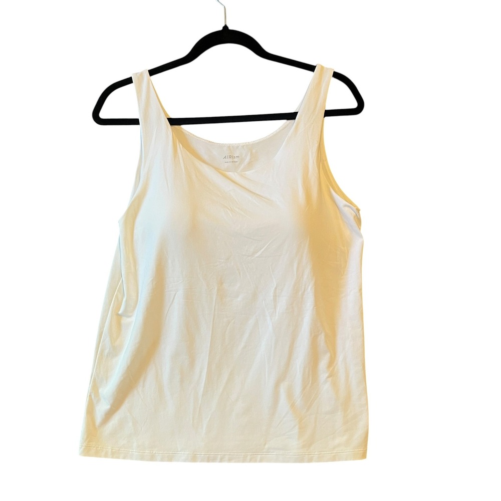 Uniqlo AIRism Camisole‎ Tank Top Women XL 39-41 White Built-in Bra Activewear